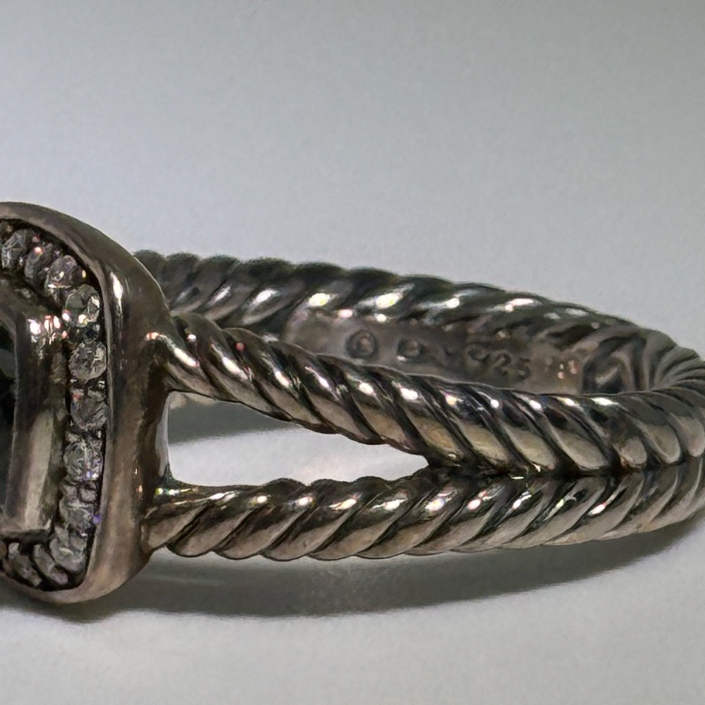 David Yurman petite Albion prasiolite ring with white diamonds - Picture 2 of 5